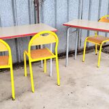 Set of 4 desks, double school office from the 70s