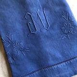 Antique linen and cotton sheet dyed Patmos blue