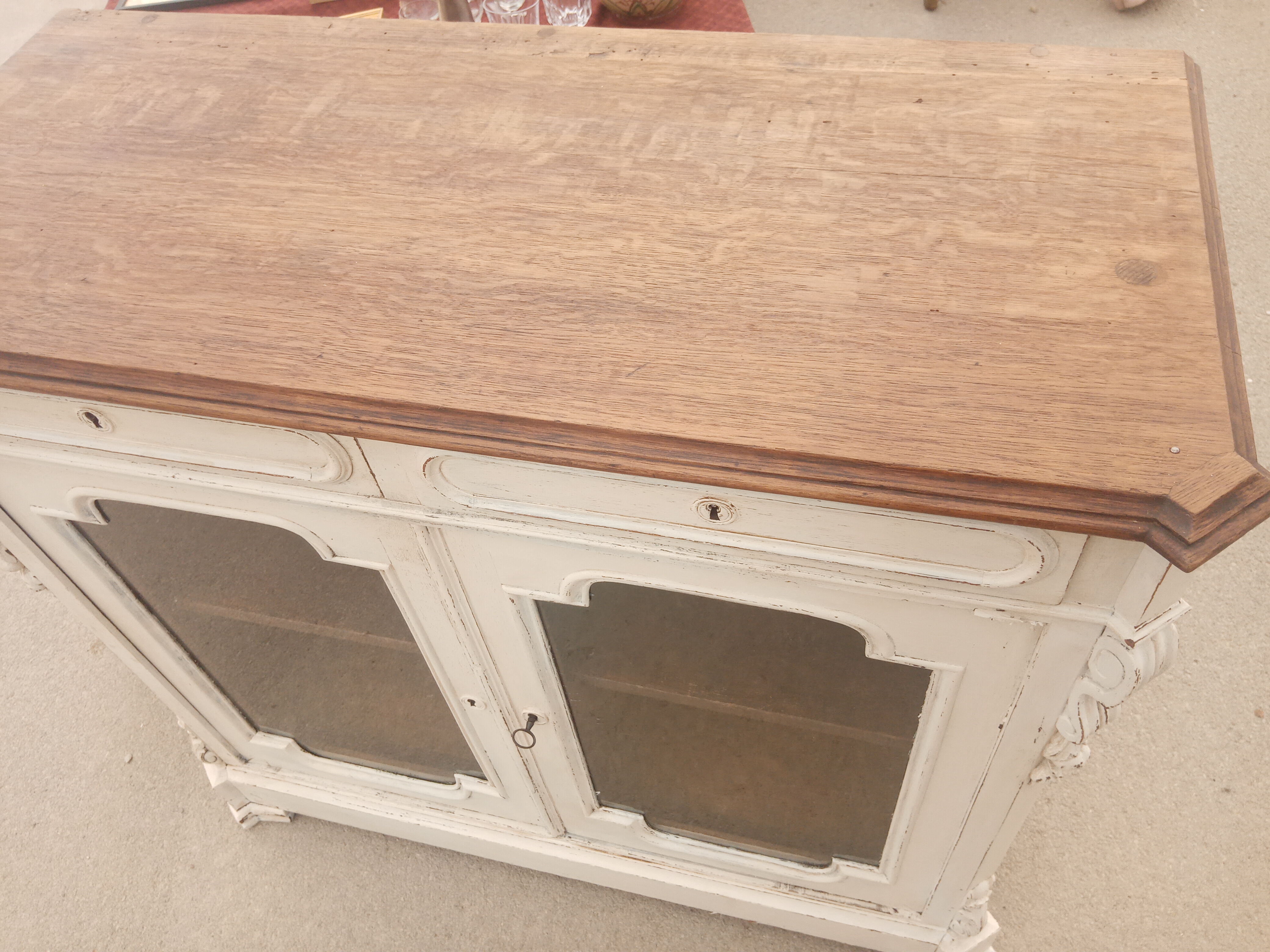 Old buffet 2 doors windows patina Shabby chic