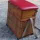 Rattan and skaï work box signed Soudexvinyl