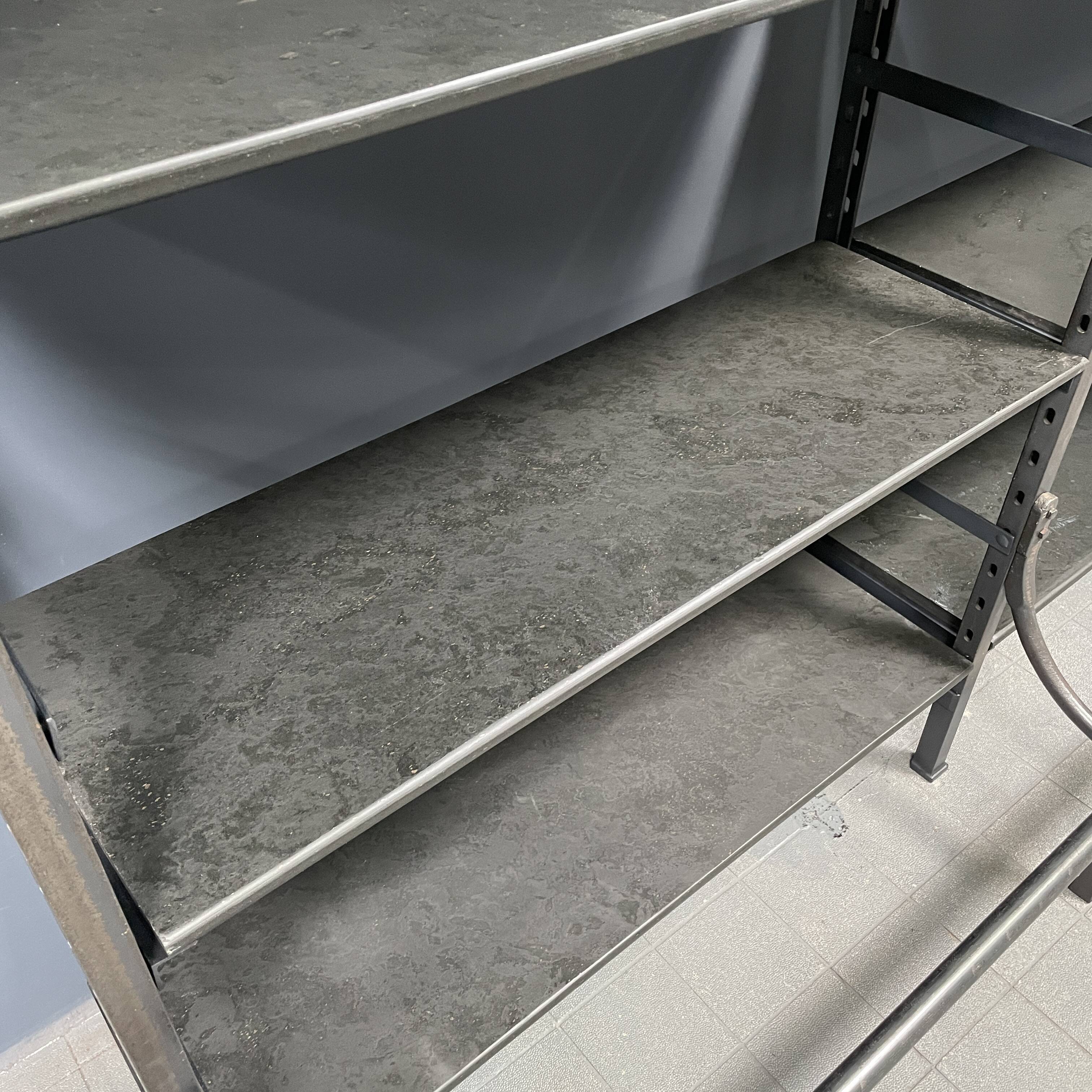Industrial Iron Library Wall Shelving Cabinet