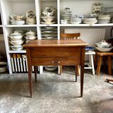 Craft furniture with 2 drawers, solid wood table.