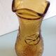 Amber glass vase / vintage 60s-70s