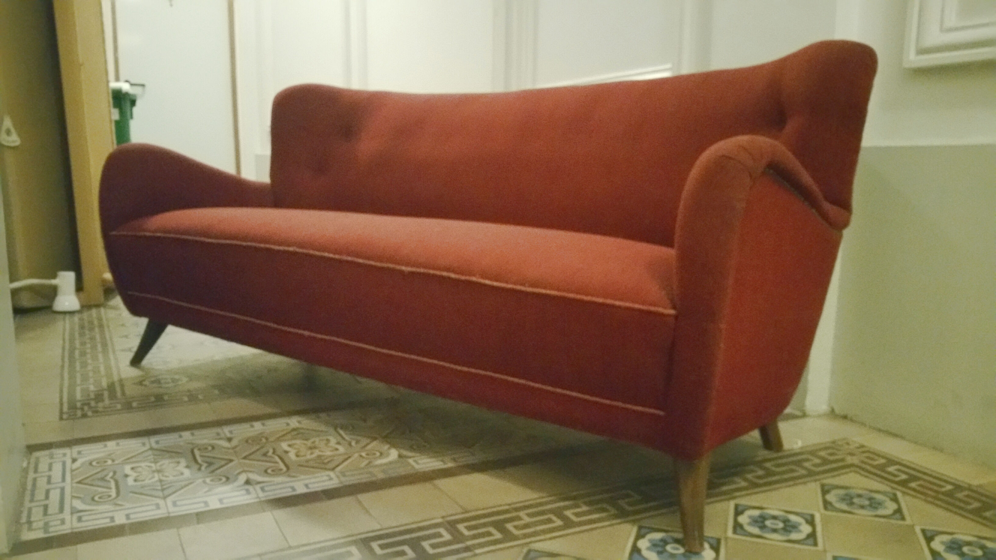Sofa sofa 3 seats 50/60s Danish sculptural