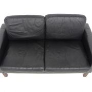 Scandinavian leather two-seater sofa, Sweden, 1950