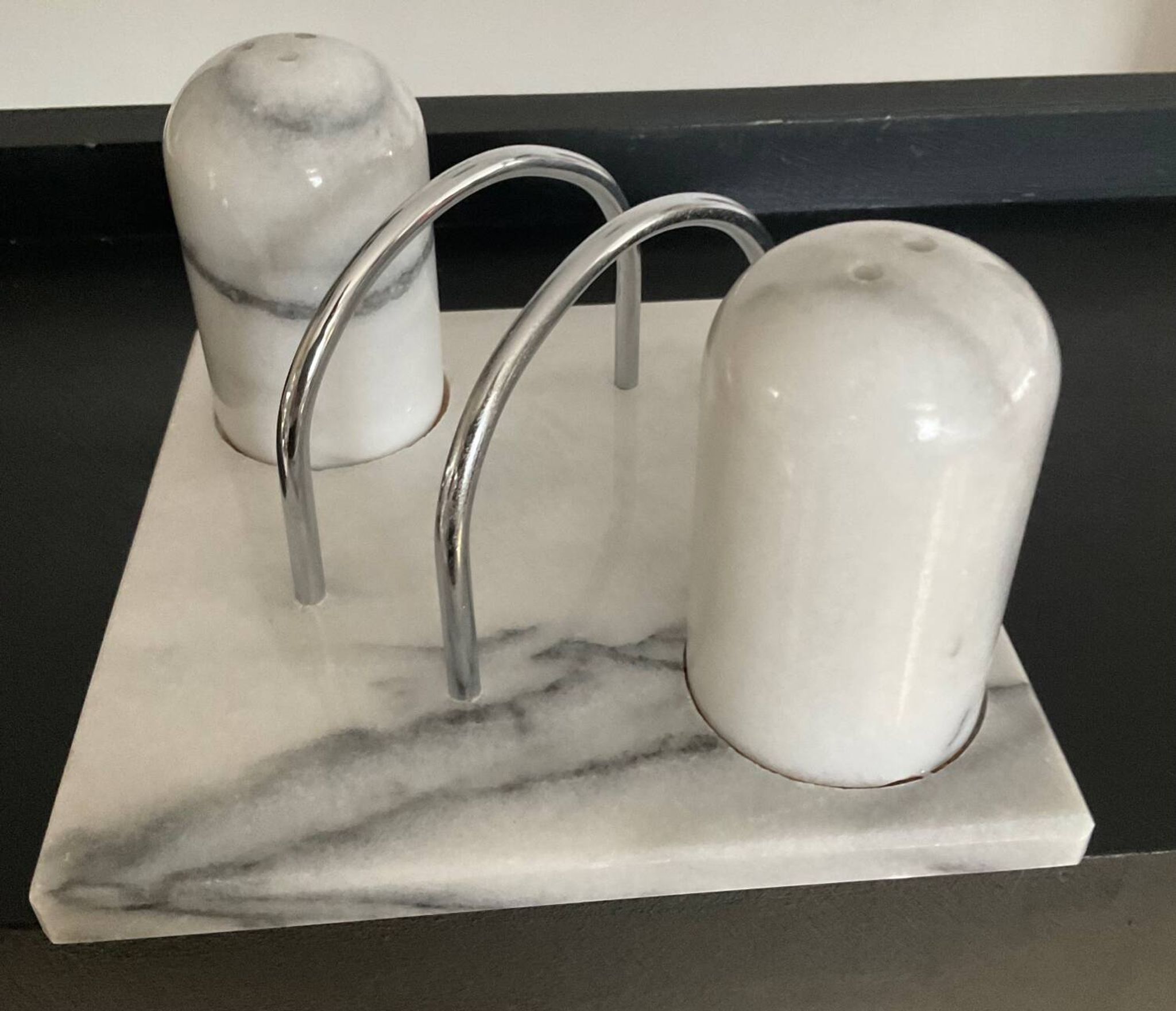 Vintage white marble table server