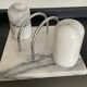 Vintage white marble table server