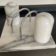 Vintage white marble table server