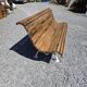 Antique garden bench made of cast iron and oak slats