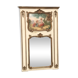 Trumeau Parquet Mirror Gallant Scene Late 19th