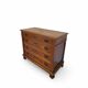 Antique walnut commode with bronze handles in the shape of a lion's mask,