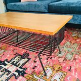 Black metal wood coffee table