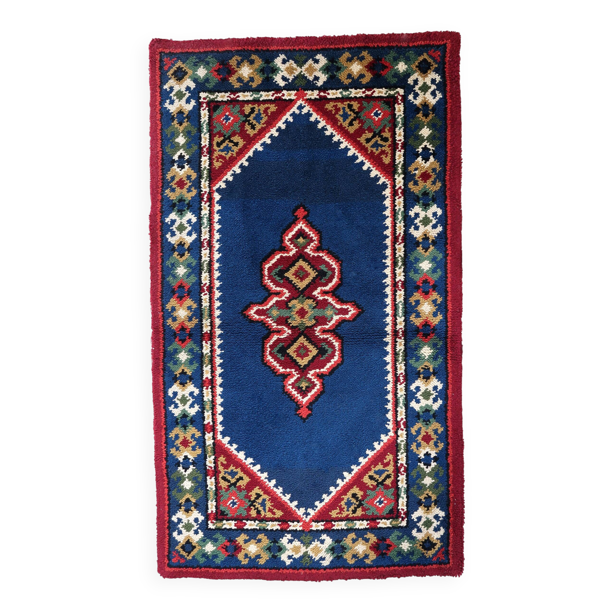 Tapis vintage français Savonnerie fait main en laine – 94 x 170 cm – 1960s