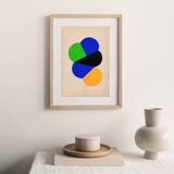 Collage on paper - abstract painting signed Eawy