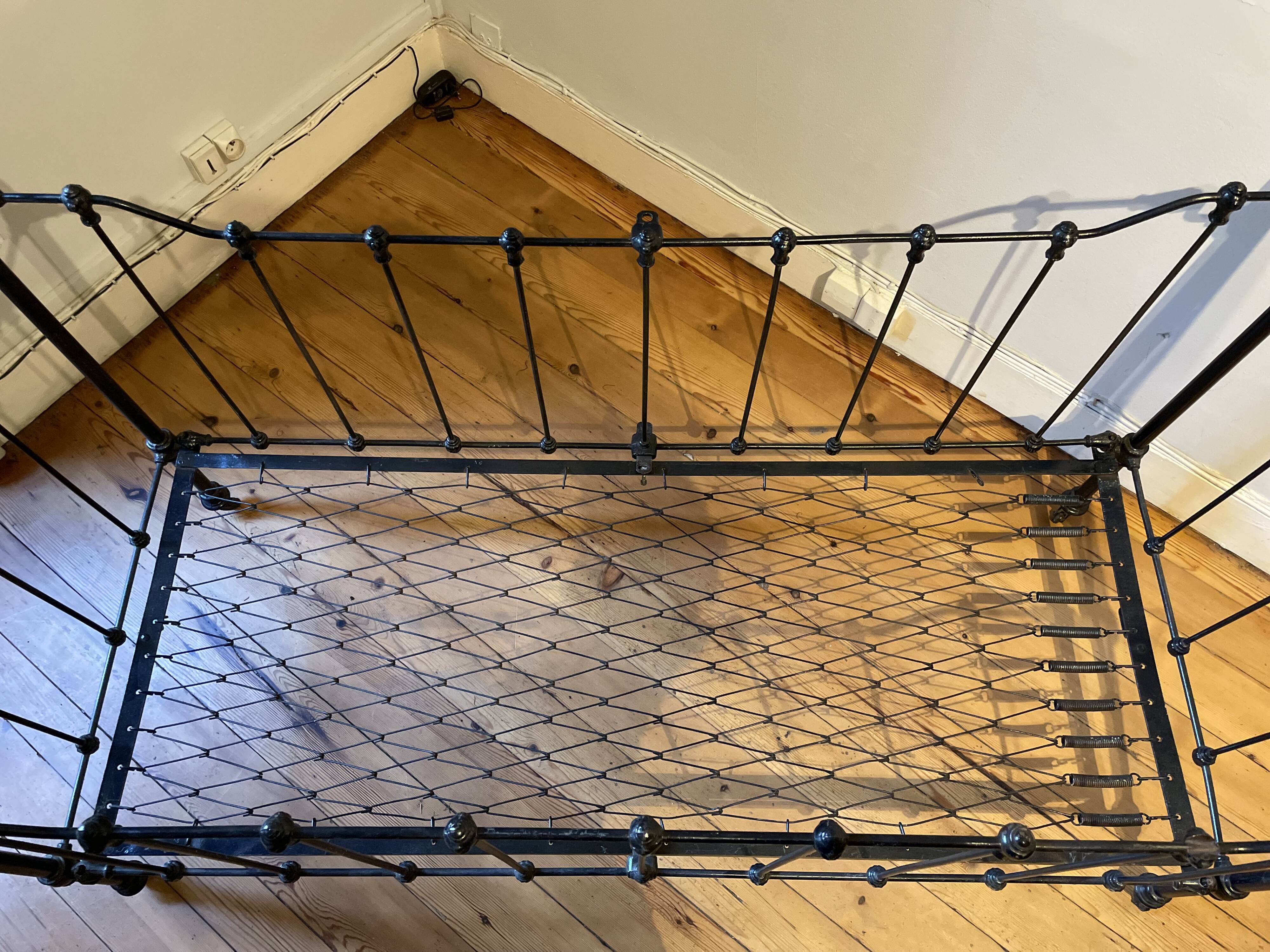Wrought iron cot renovated with mattress