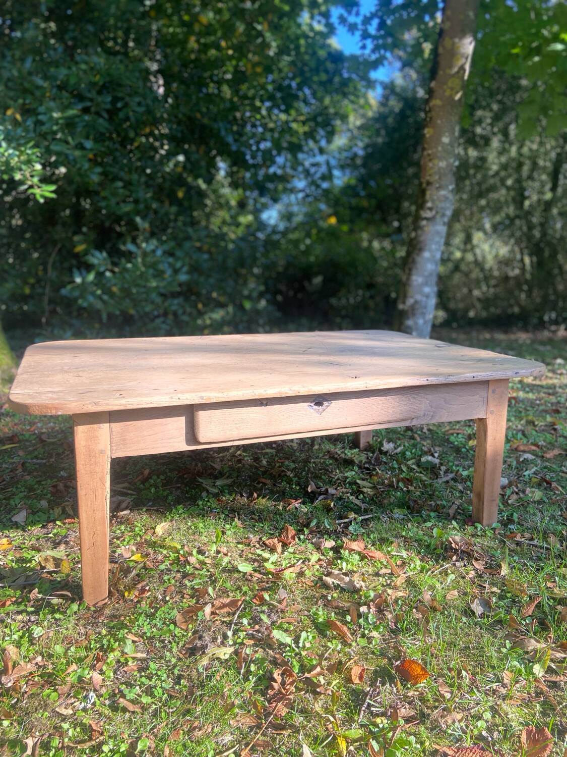 Table basse de ferme en chêne massif