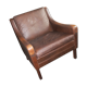 Fauteuil en cuir et bois de rose, années 1960