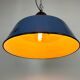 Industrial Blue Enamel and Cast Iron Pendant Light, 1960s