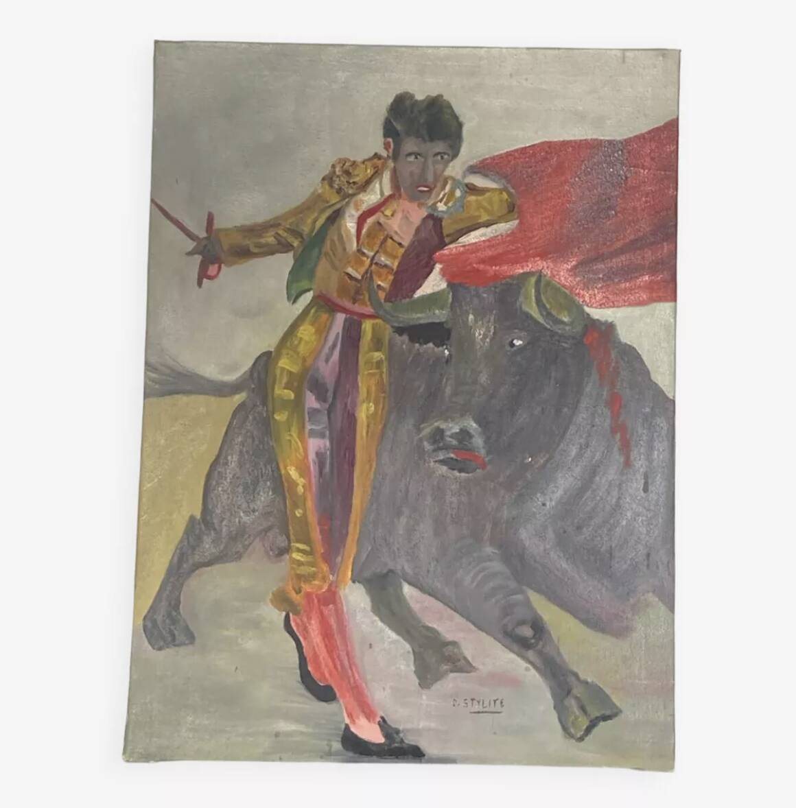 Regionalist painting oil on canvas