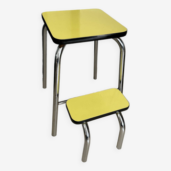 Tabouret escabeau Formica jaune