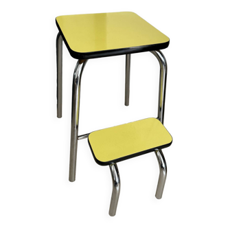 Tabouret escabeau Formica jaune