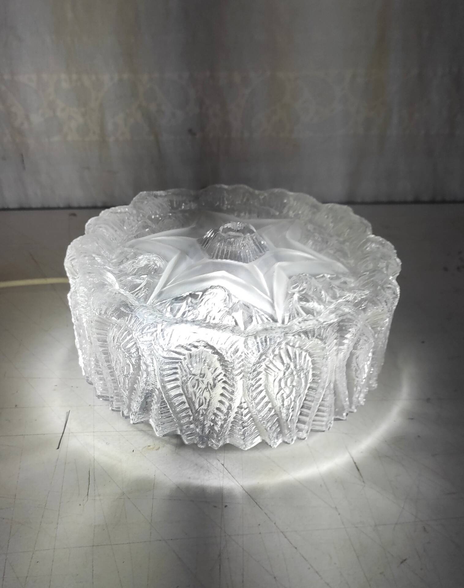 Ceiling light, moulded glass wall sconce - 1960s-70s
