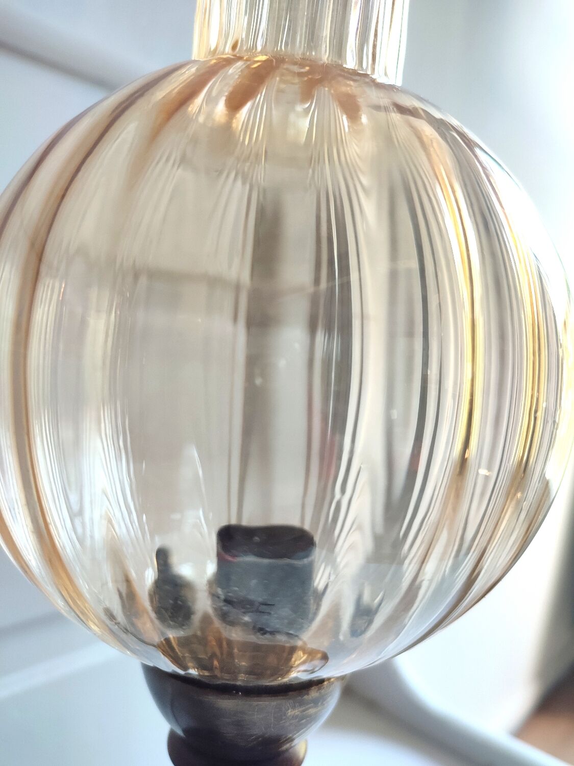 Antique smoked glass lamp