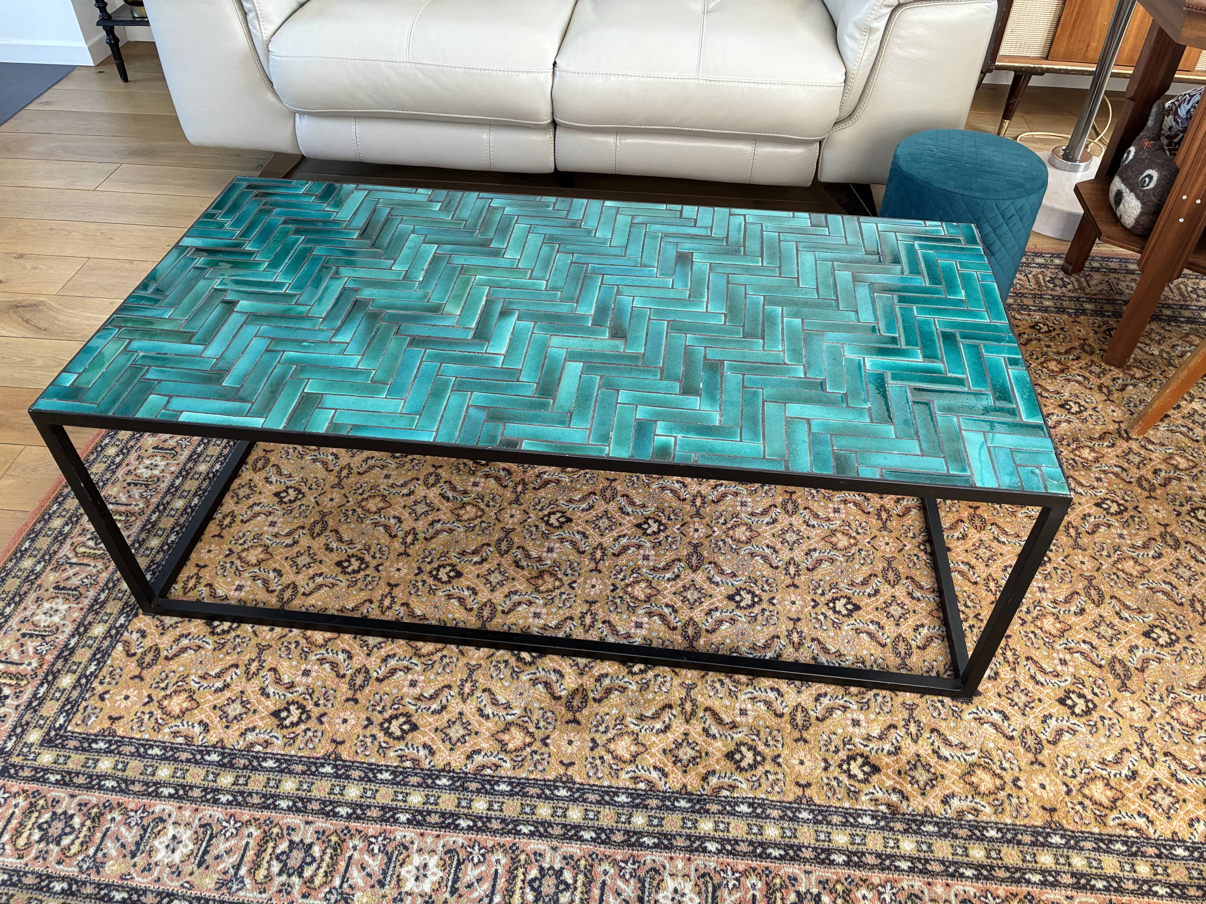 Contemporary ceramic tile table