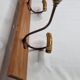 Wall coat rack, three metal and ceramic hooks in imitation of bamboo, 1900