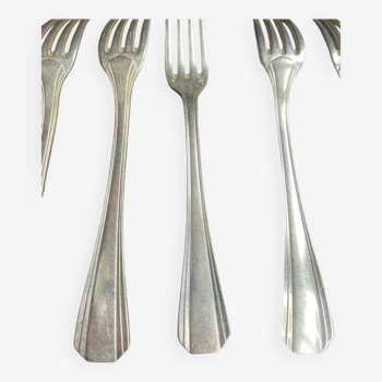 12 Fourchettes de table Christofle modèle Boréal – Métal argenté – Art déco