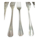 12 Christofle table forks model Boreal – Silver metal – Art Deco