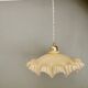 Vintage lampshade pendant light in pale yellow opaline
