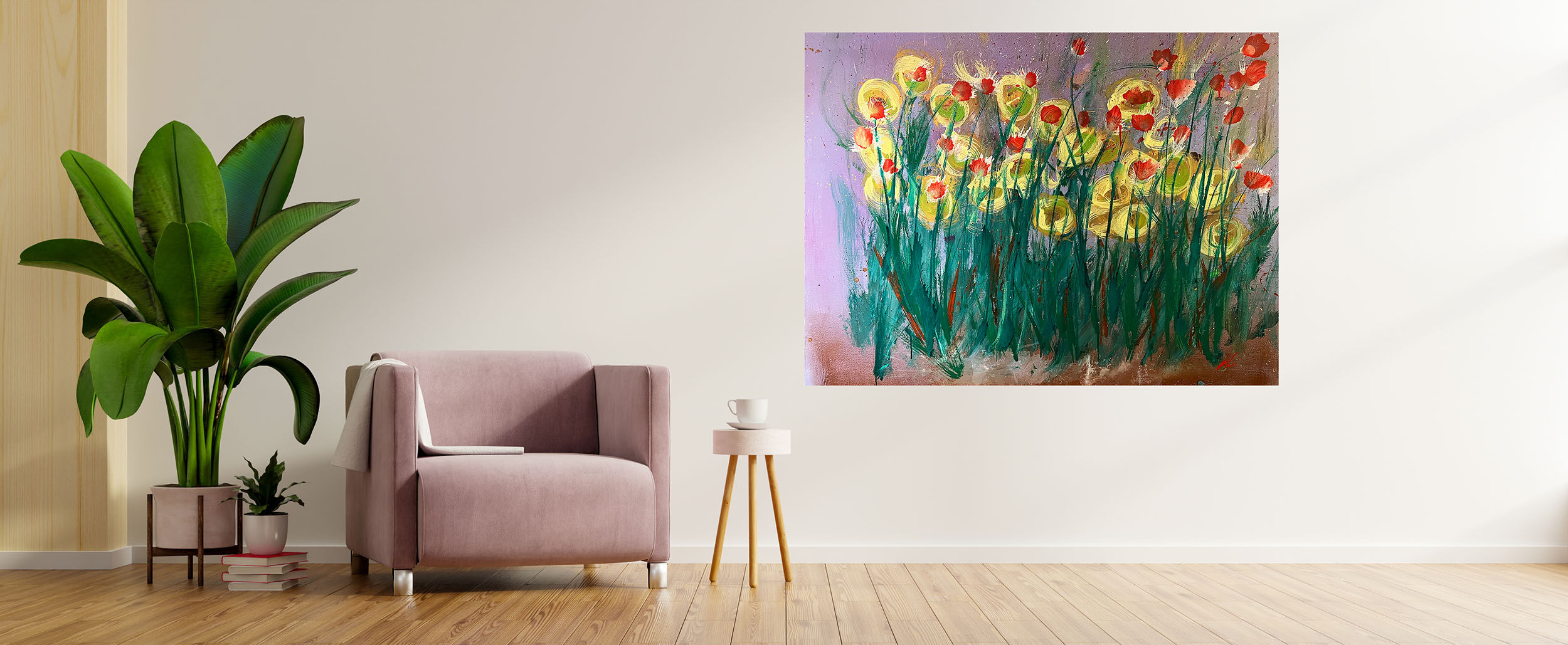Le jardin huile sur toile