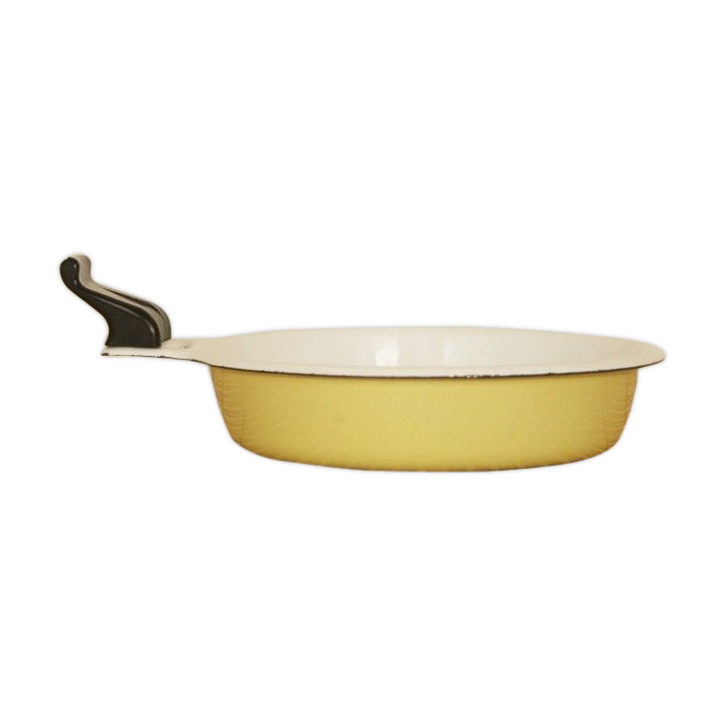 Plate round aubecq ø18 enamelled steel vintage 60