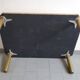 Important vintage italian coffee table 1960 in formica, brass & gold steel