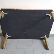 Important vintage italian coffee table 1960 in formica, brass & gold steel