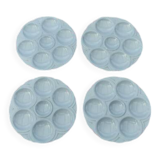 Set of 4 Sarreguemines art deco seafood plates