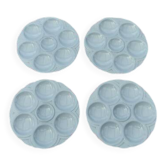 Set of 4 Sarreguemines art deco seafood plates