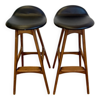 Pair of Erik Buch bar stools – vintage Danish design