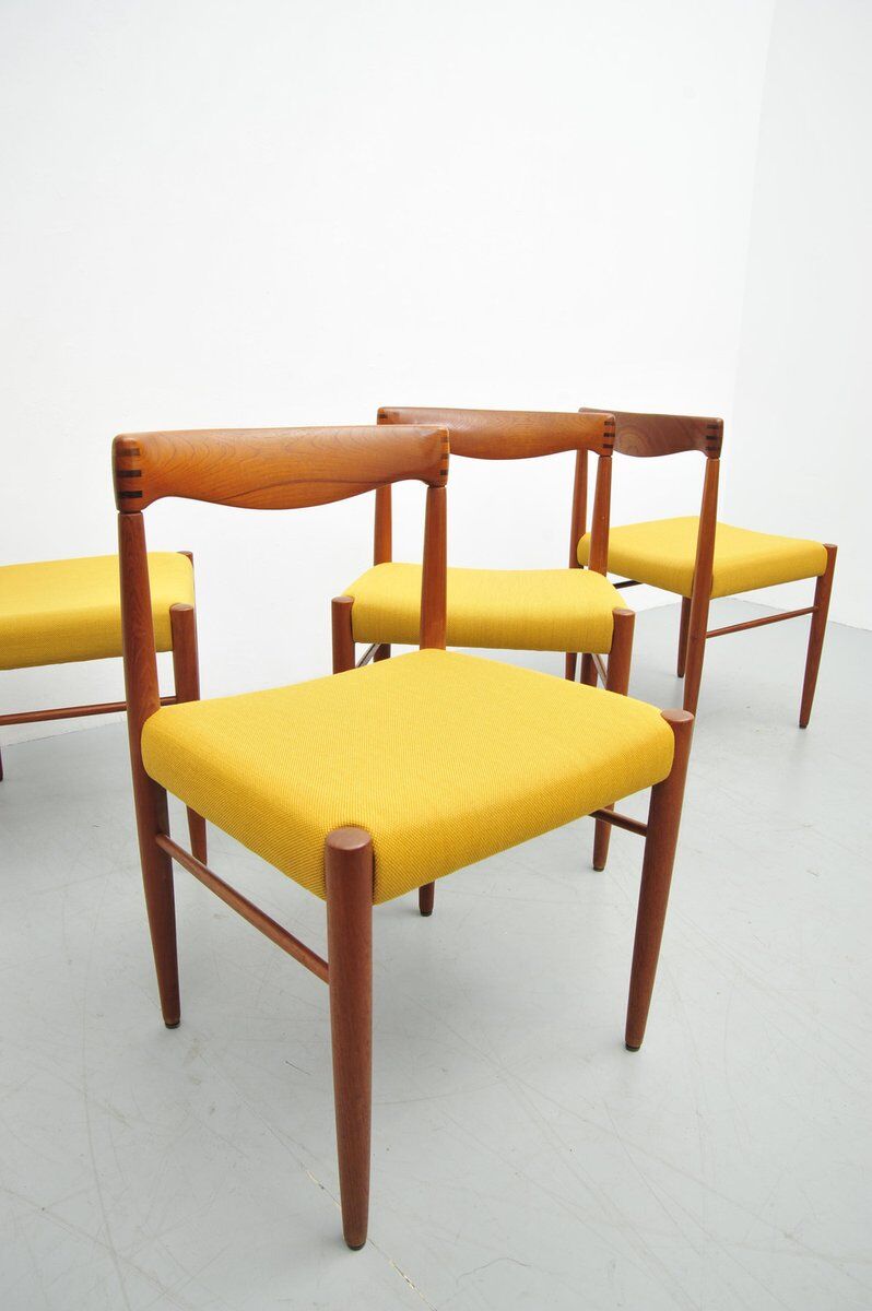 Danish vintage teak dining chairs by HW Klein for Bramin, set of 4