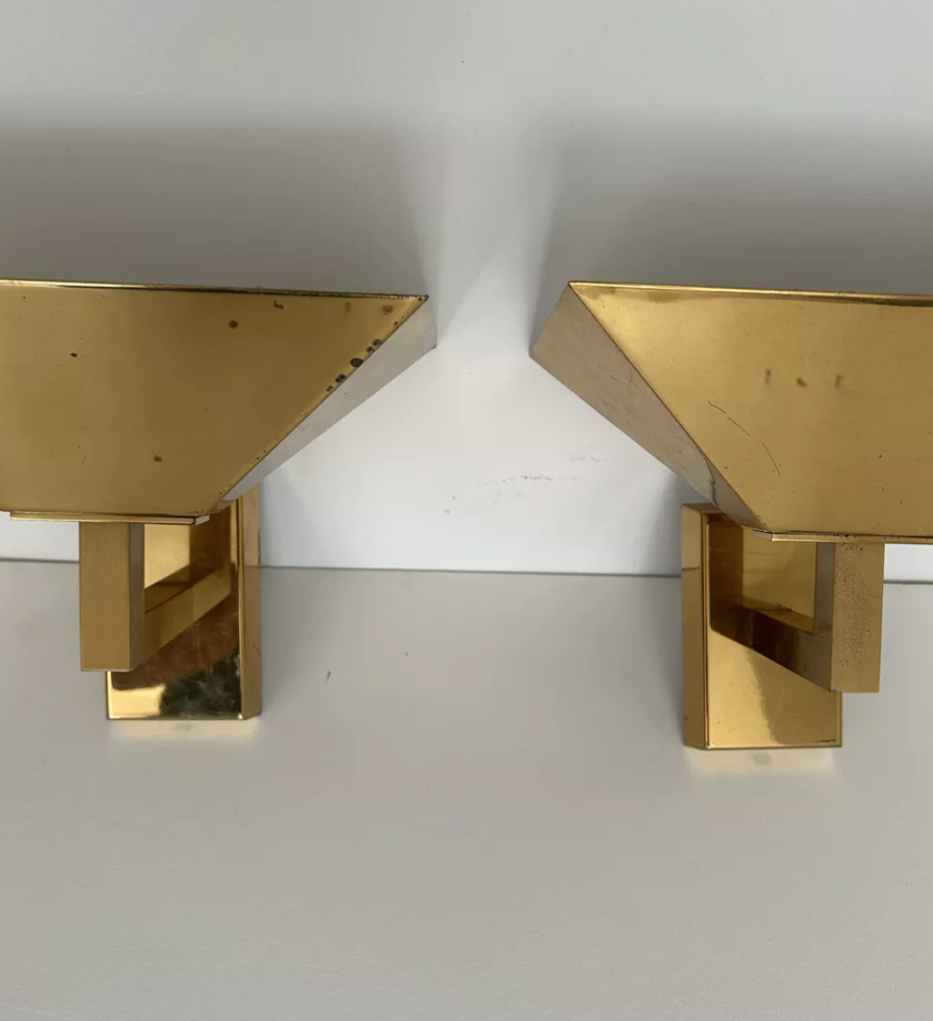 Paire d’applique vintage laiton massif, Allemagne 1980