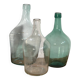 Antique colored demijohns (c.1920). Set of 3 pieces