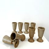 Set of eight mazagrans, stoneware, 1970s