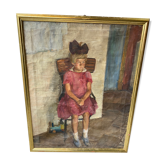 Russian school 20th century little girl sitting