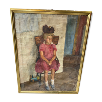 Russian school 20th century little girl sitting
