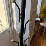 Golden metal coat rack with 14 hooks - 1970s