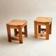 Solid Swedish pine stools in a brutalist style.