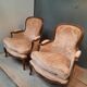 Paire de fauteuils de style Louis XV
