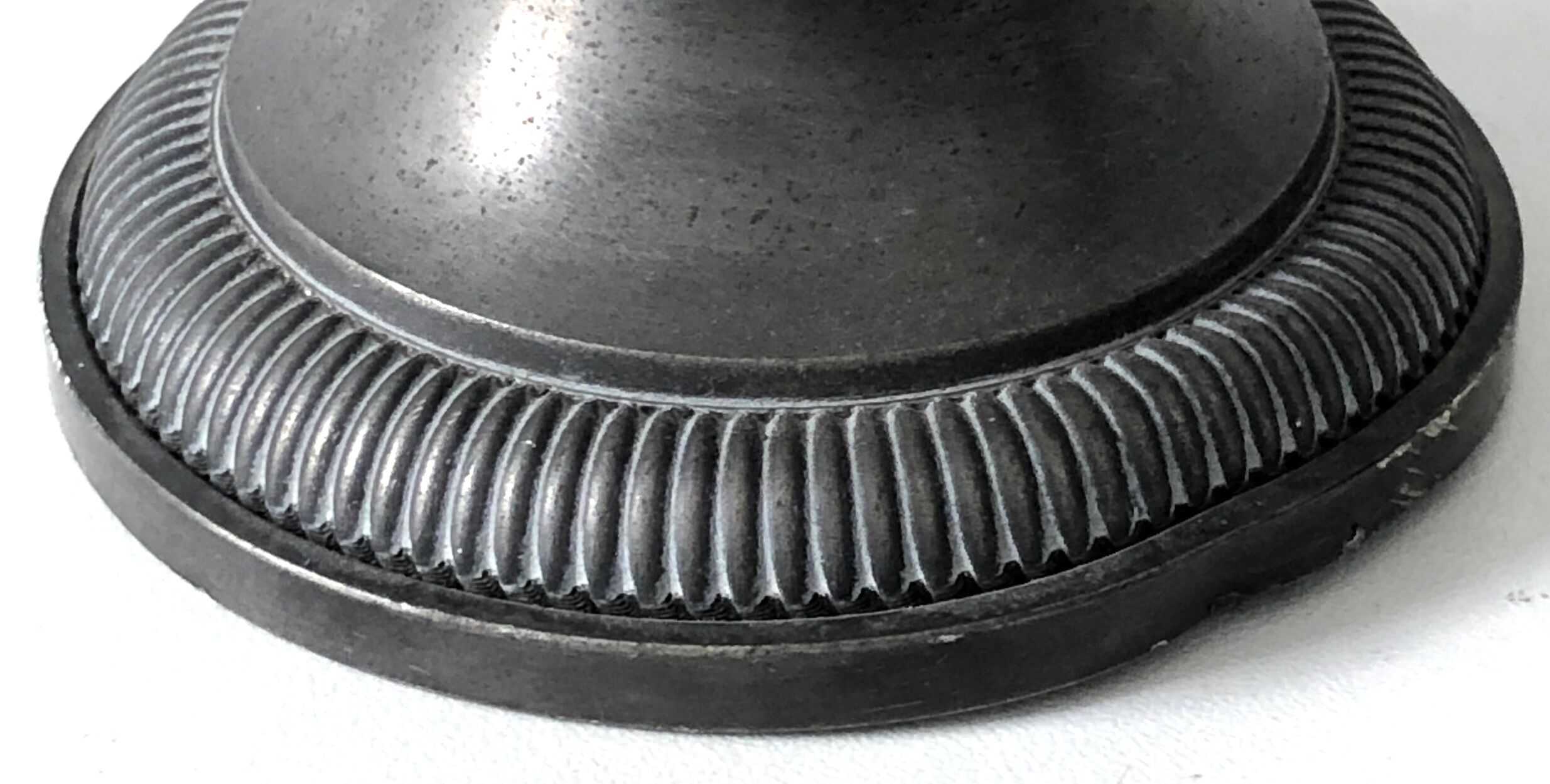 Stamped grey pewter antique vase