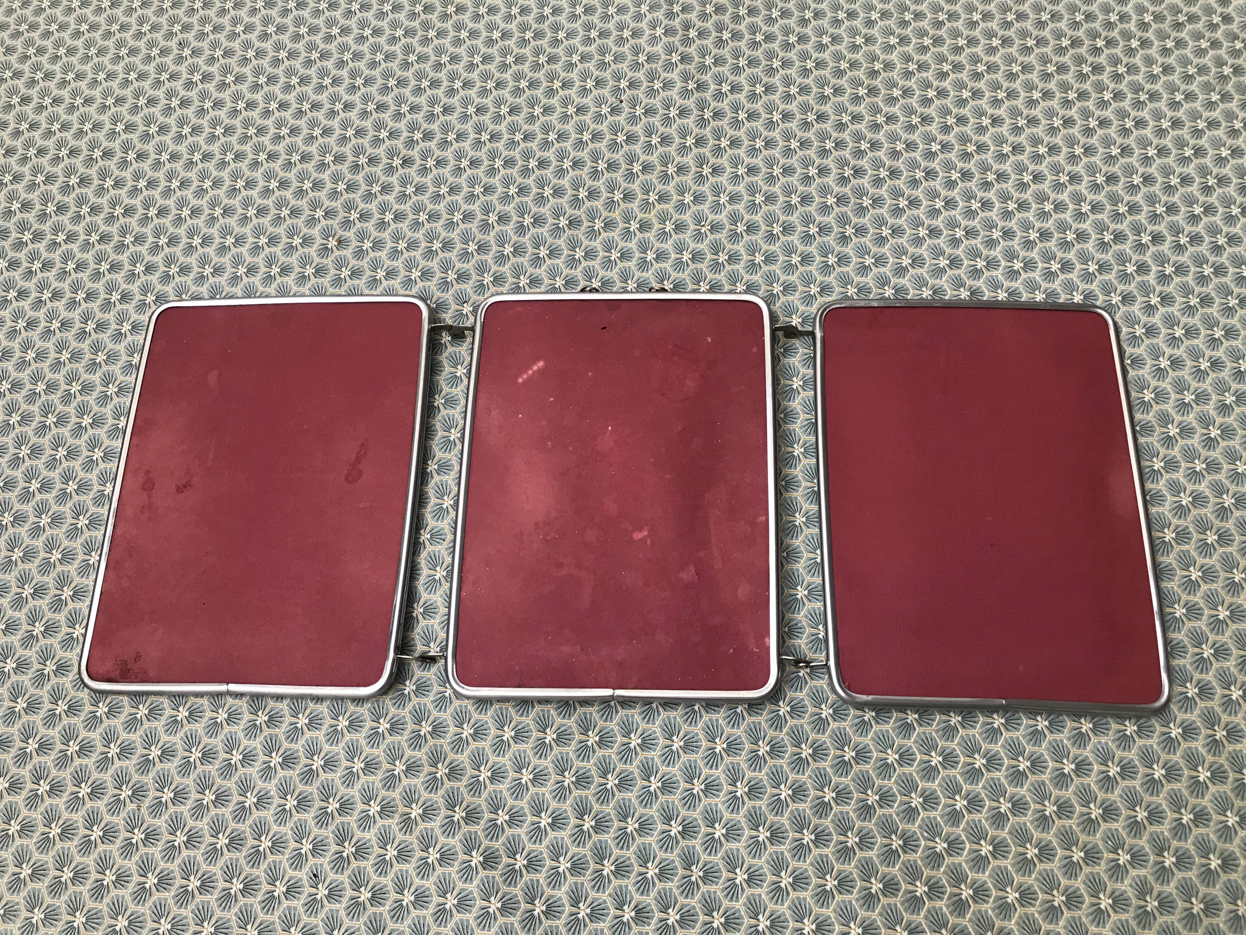 Old barber triptych mirror year 50